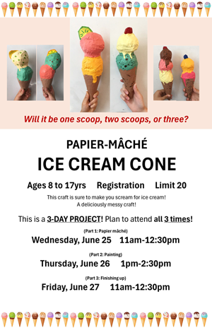 Paper mache ice cream sign